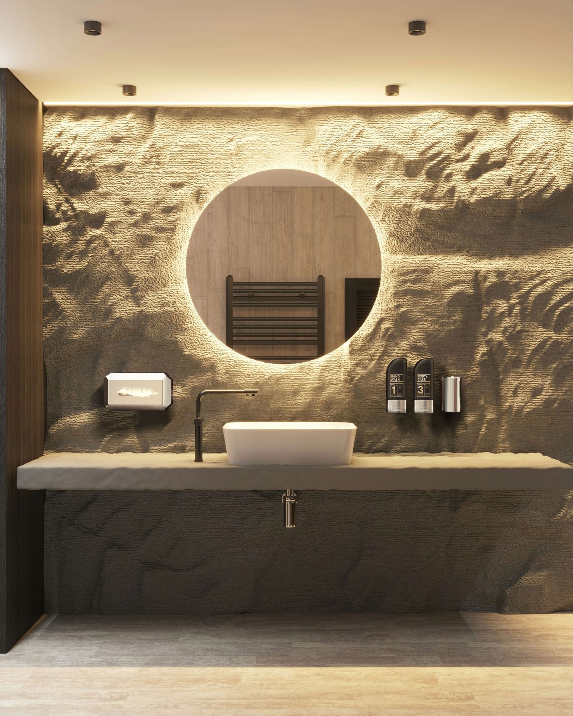 Ille Hotel Produkte in einem Hotelbadezimmer