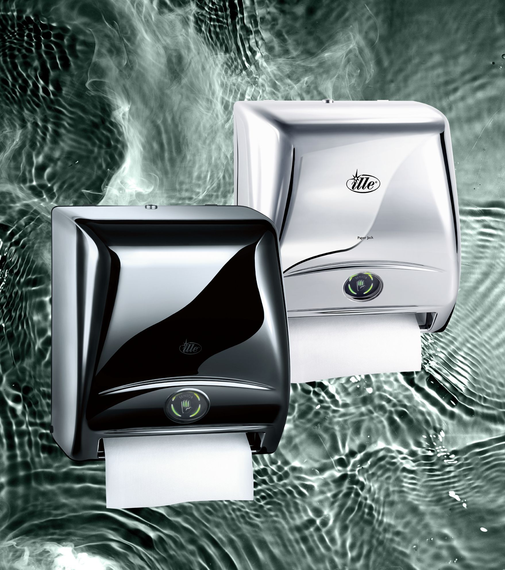 Paper Jack in black and chrome on background