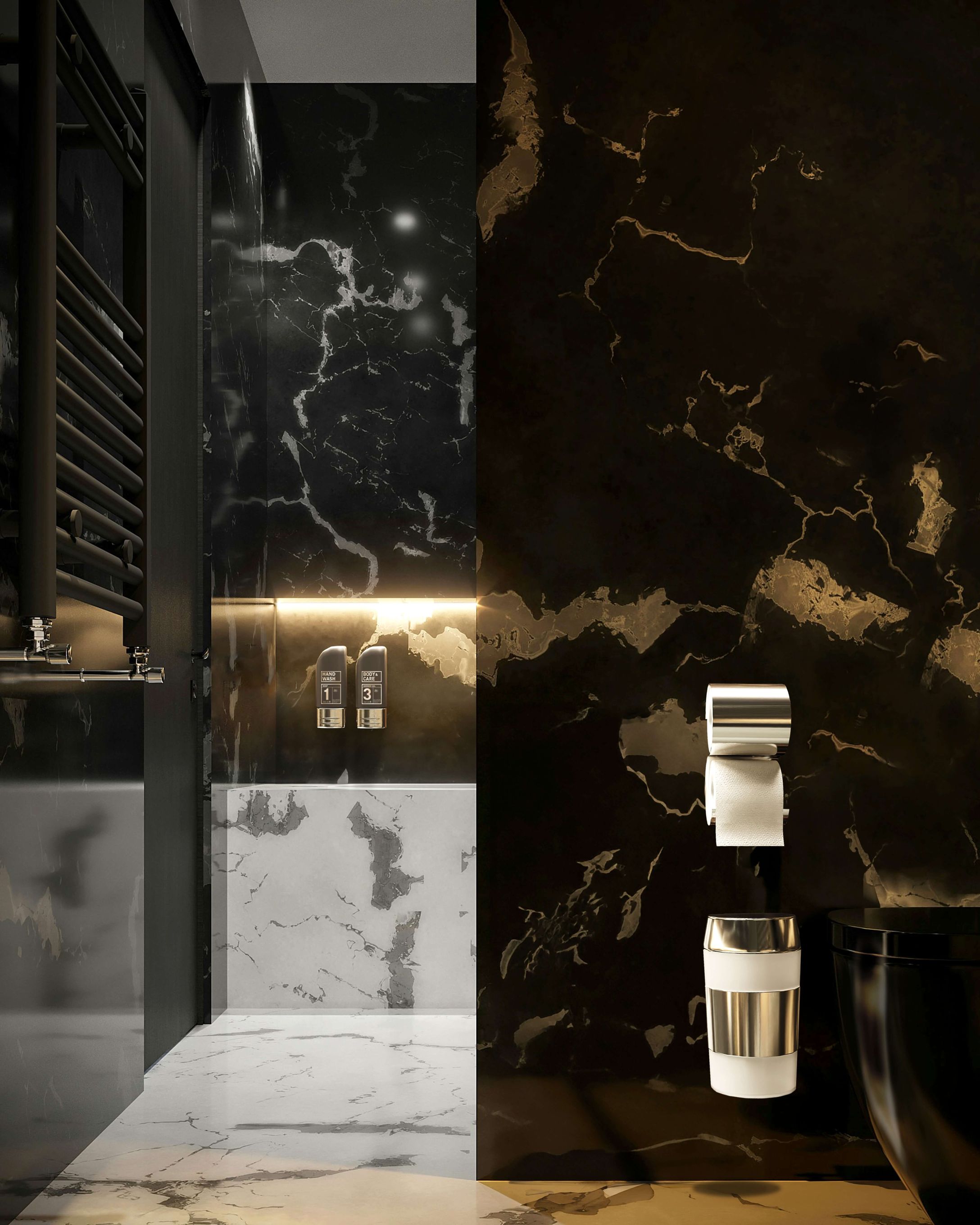 Ille Hotel Produkte in einem Hoteltoilettenraum