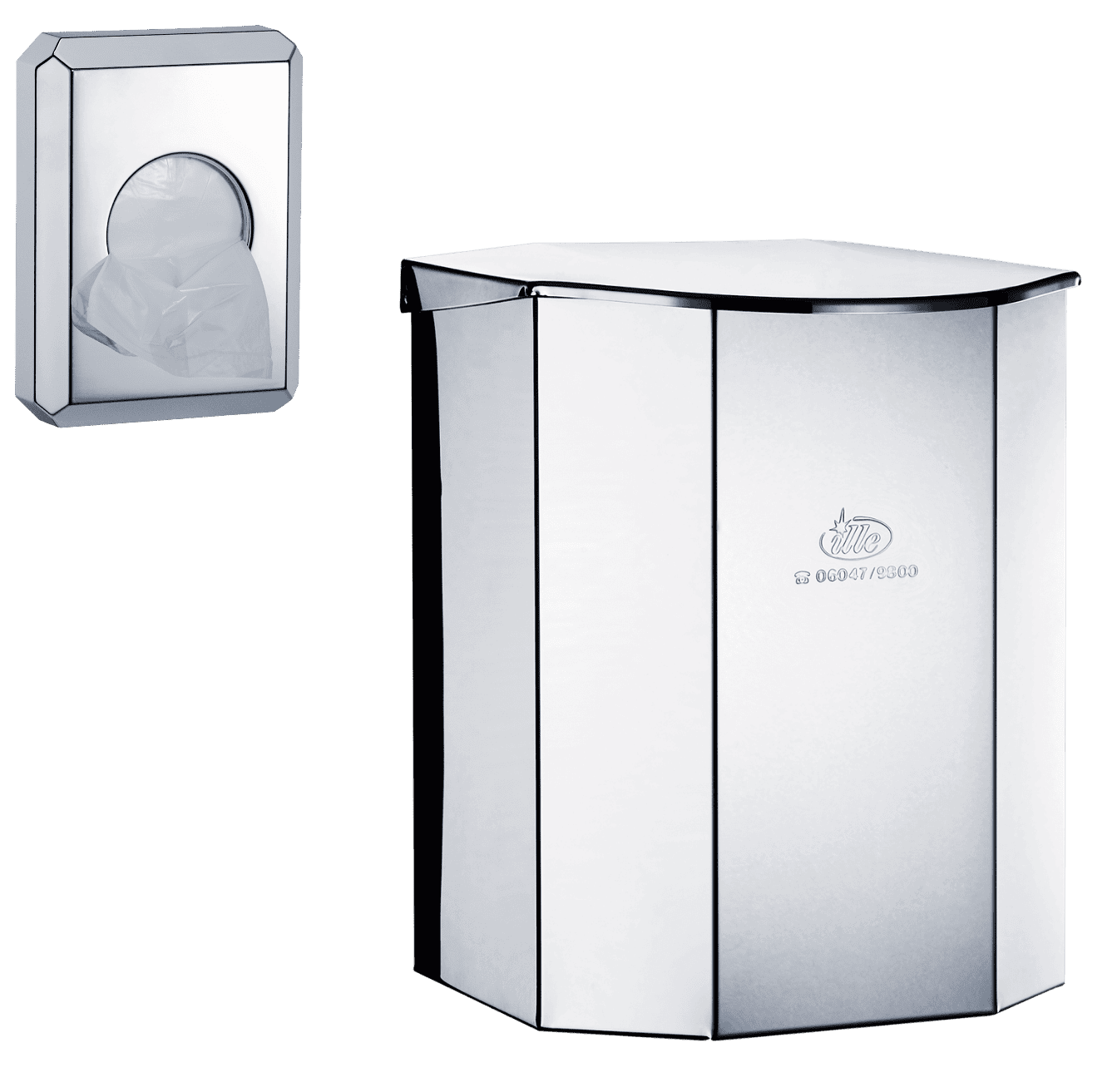 Secret Service dispenser & waste bin in chrome