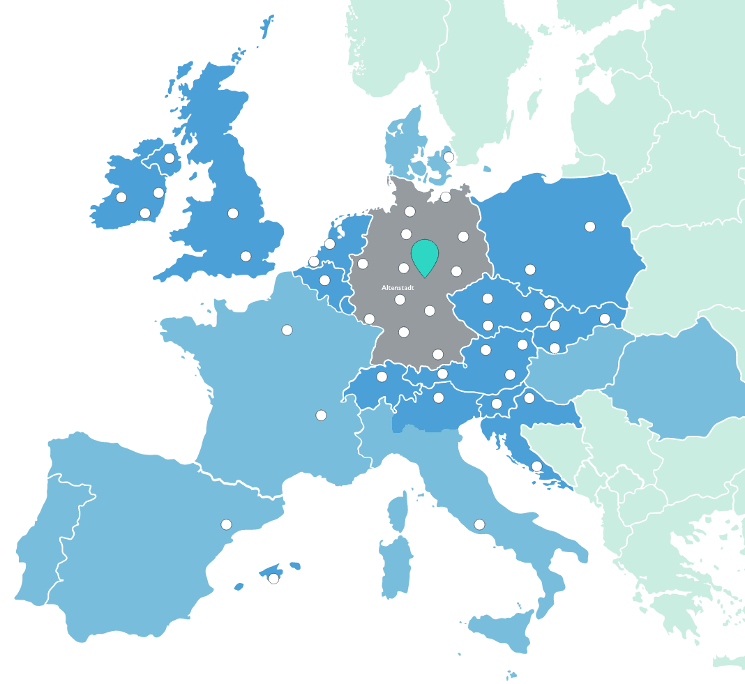 Eine Karte mit den Niederlassungen von Ille