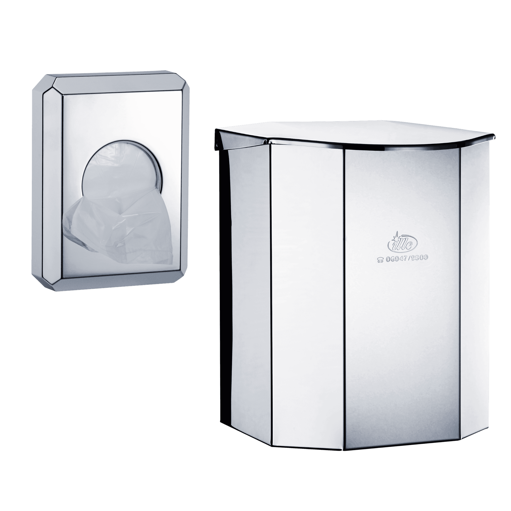 Secret Service dispenser & waste bin in chrome