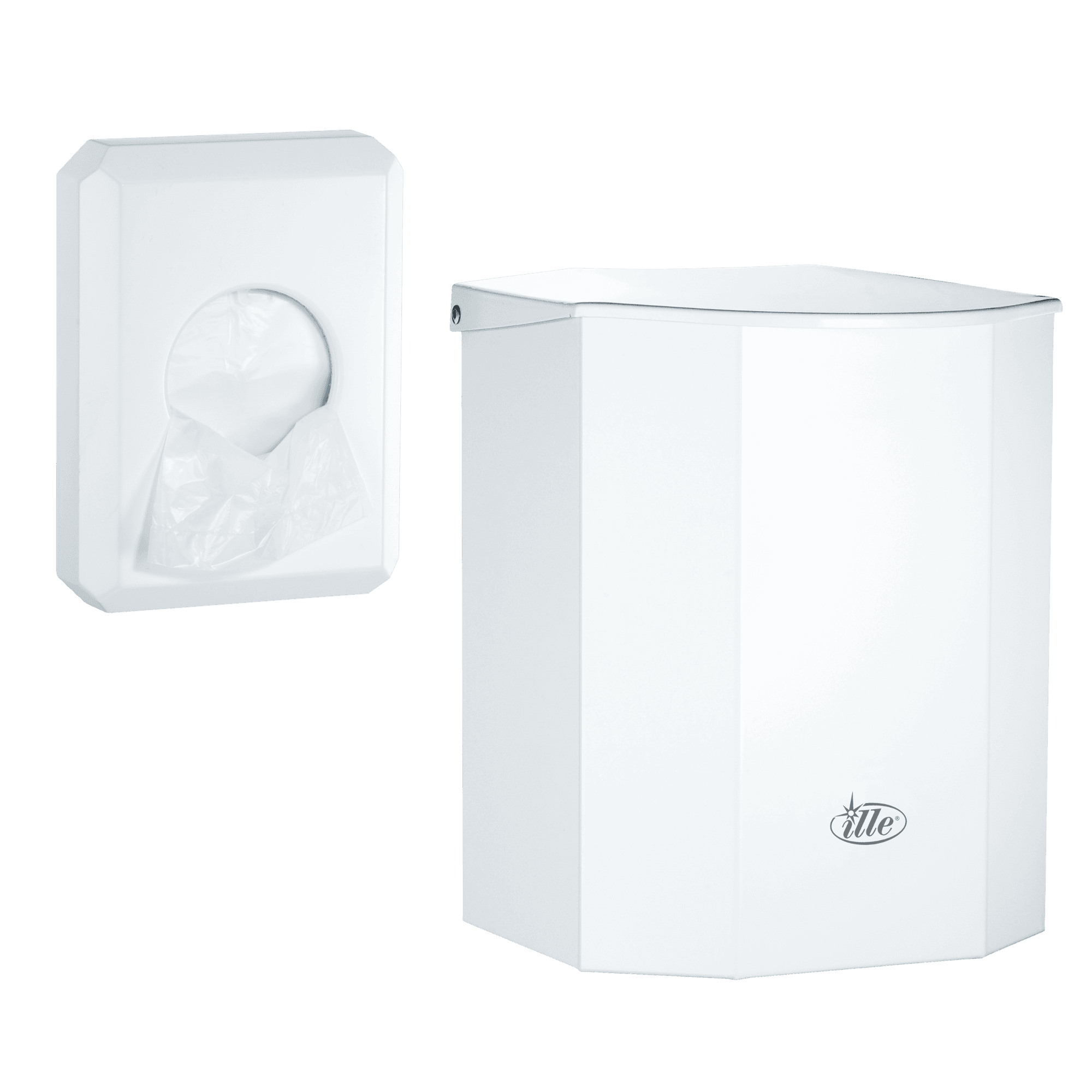 Secret Service dispenser & waste bin in white