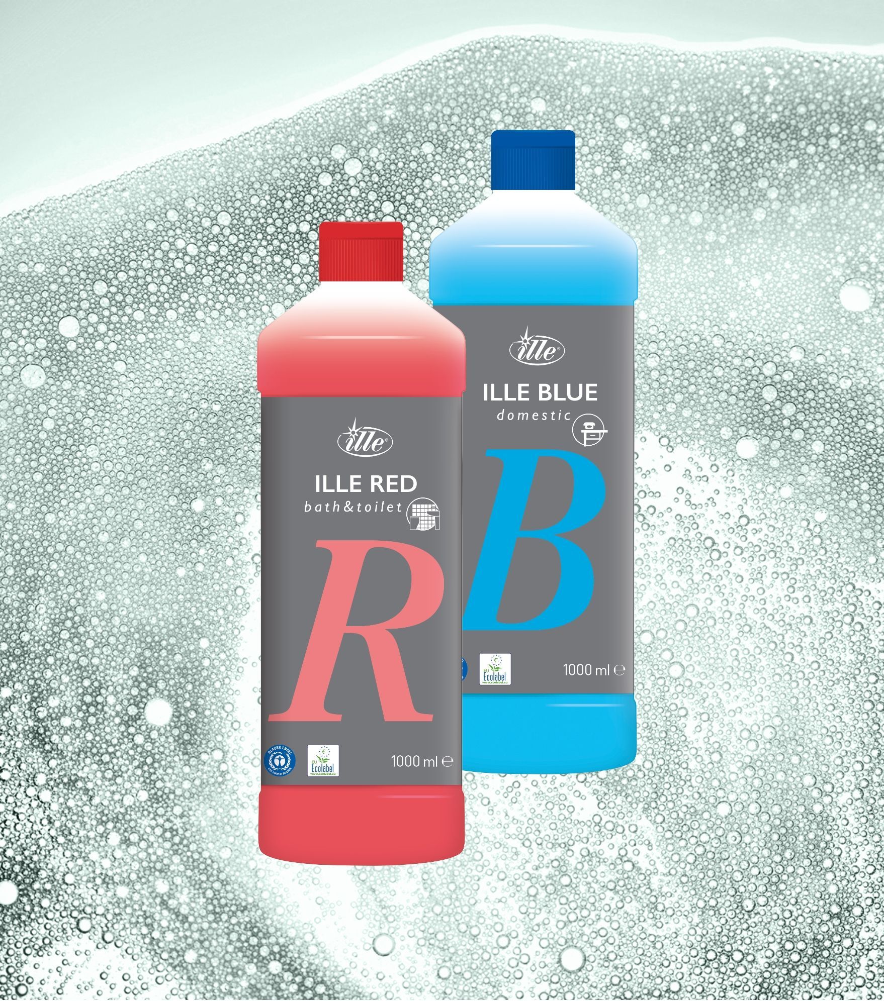 Ille reinigingsmiddelen - rood & blauw