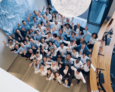 De medewerkers van Ille in vogelvlucht in de foyer